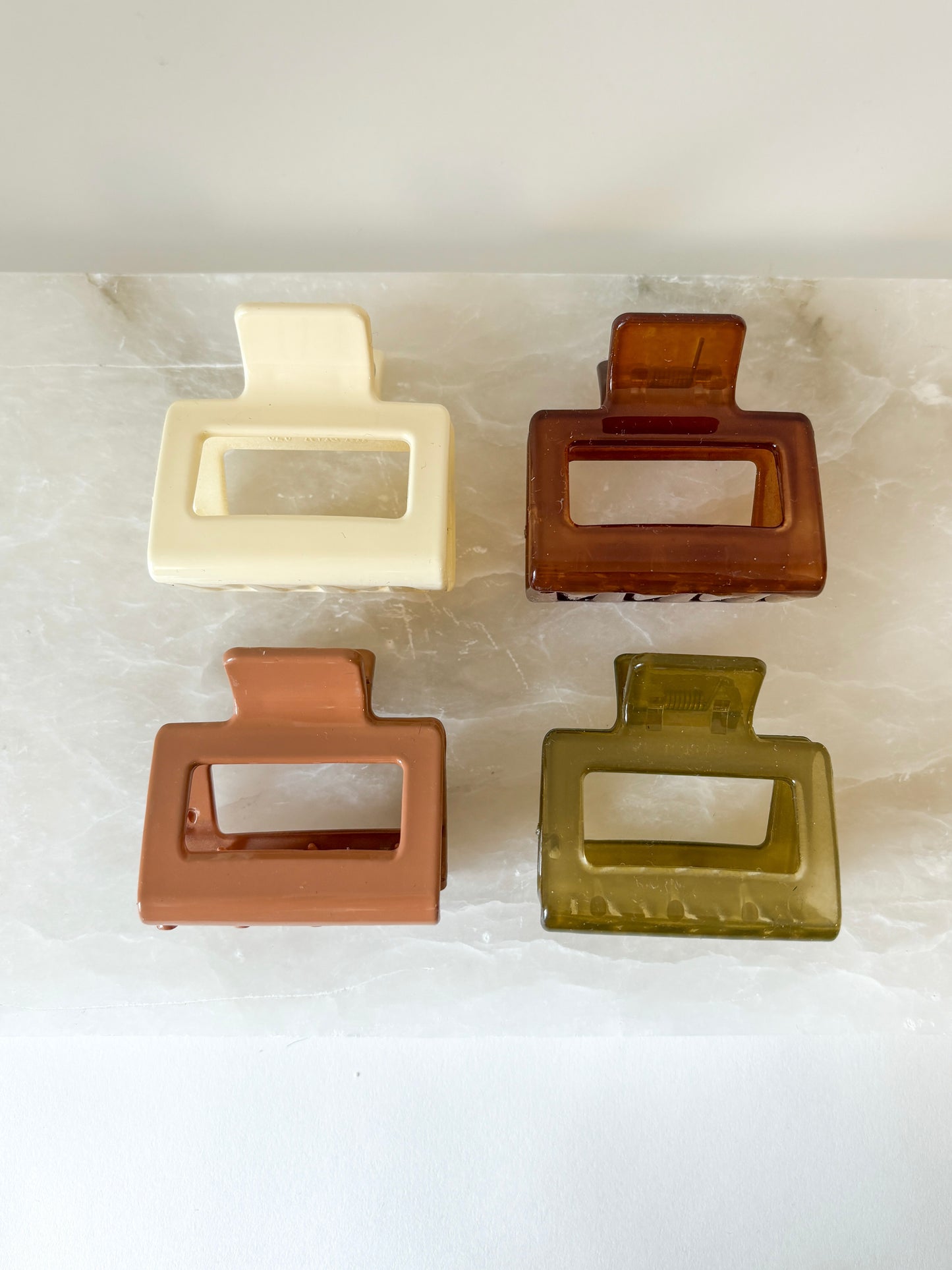 glossy square clips